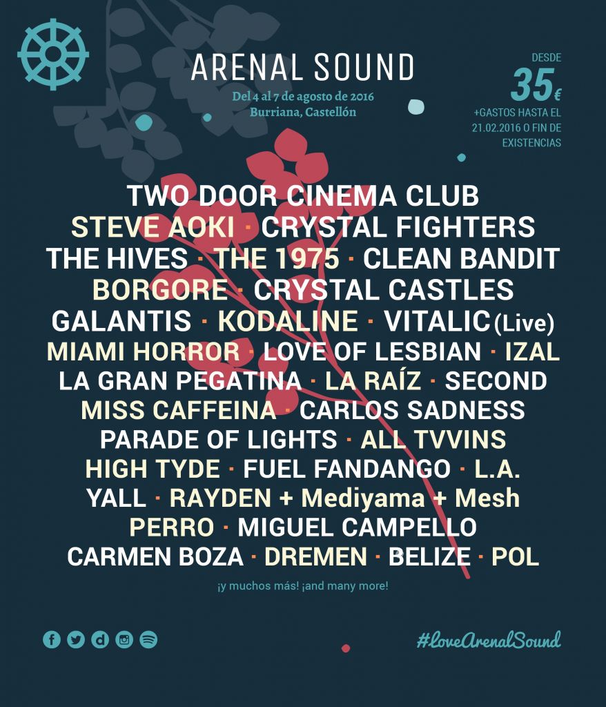 Arenal Sound 2016 Cartell