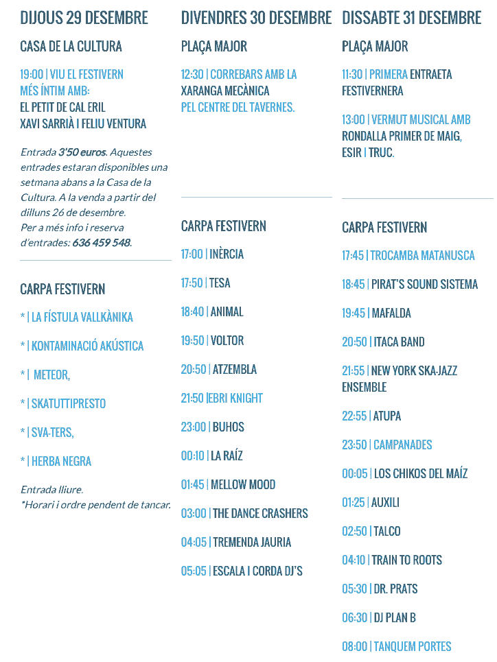 horaris festivern 16/17