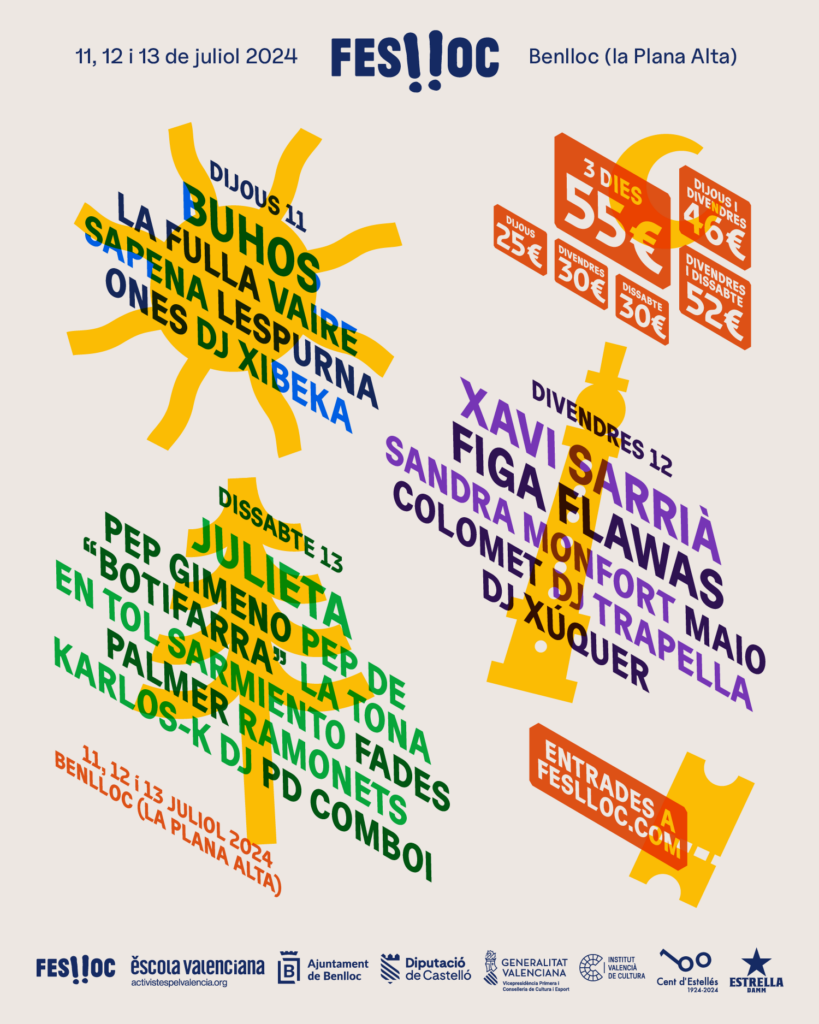 No queda res perquè arribe la 18a edició del Feslloc, el festival de música en valencià que tindrà lloc els pròxims 11, 12 i 13 de juliol a Benlloc